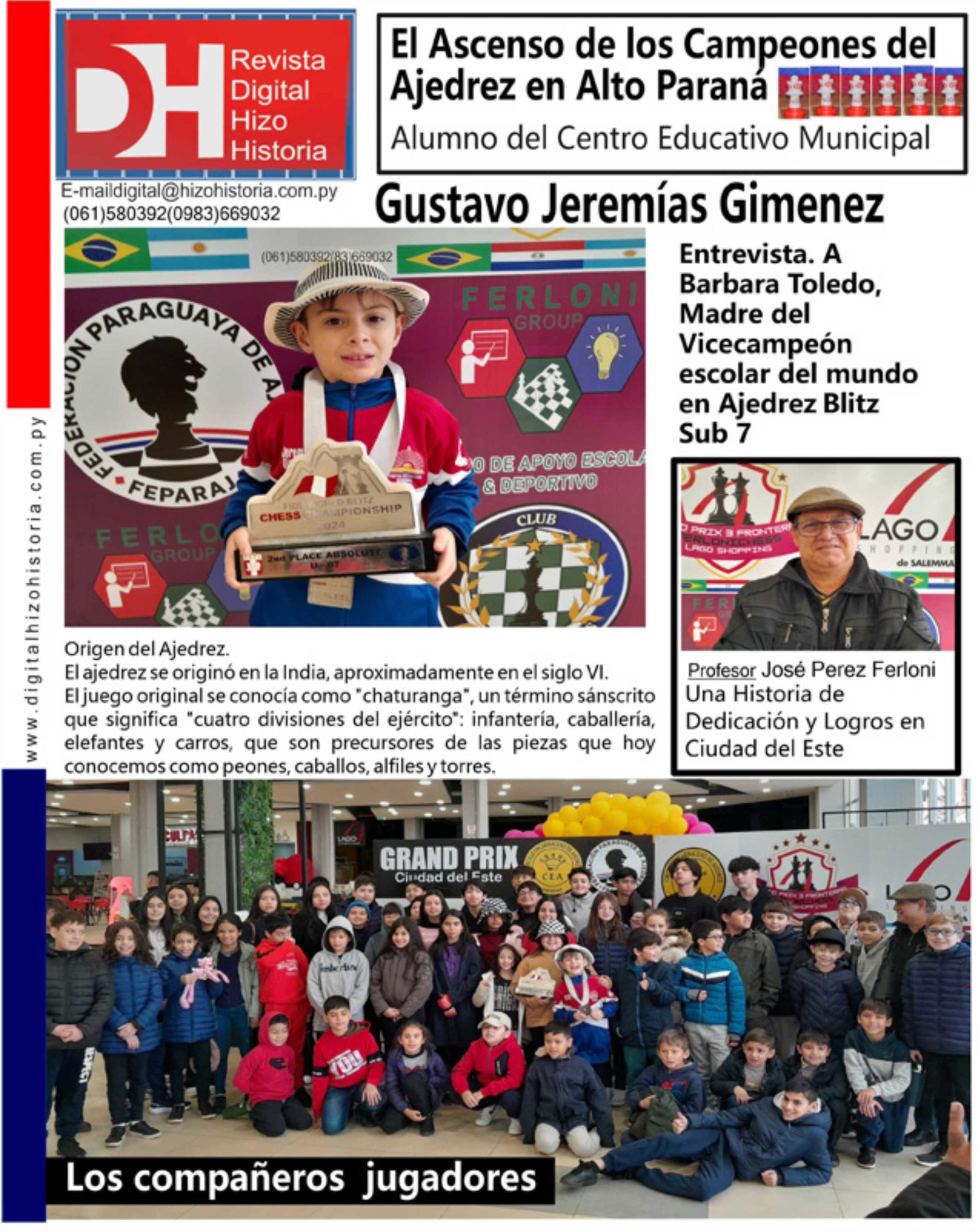 Jeremías, Vice Campeón Del Mundo en Ajedrez Escolar  Blitz Sub 7