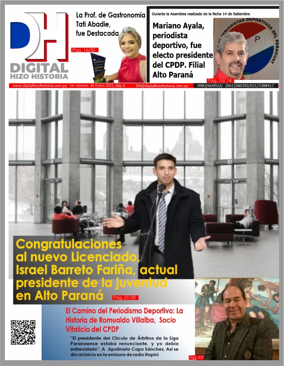 Mariano Ayala es Actual Pdte. Del C.PDP,Filial A. Paraná, Israel Barreto, Comprometido con la Juventud