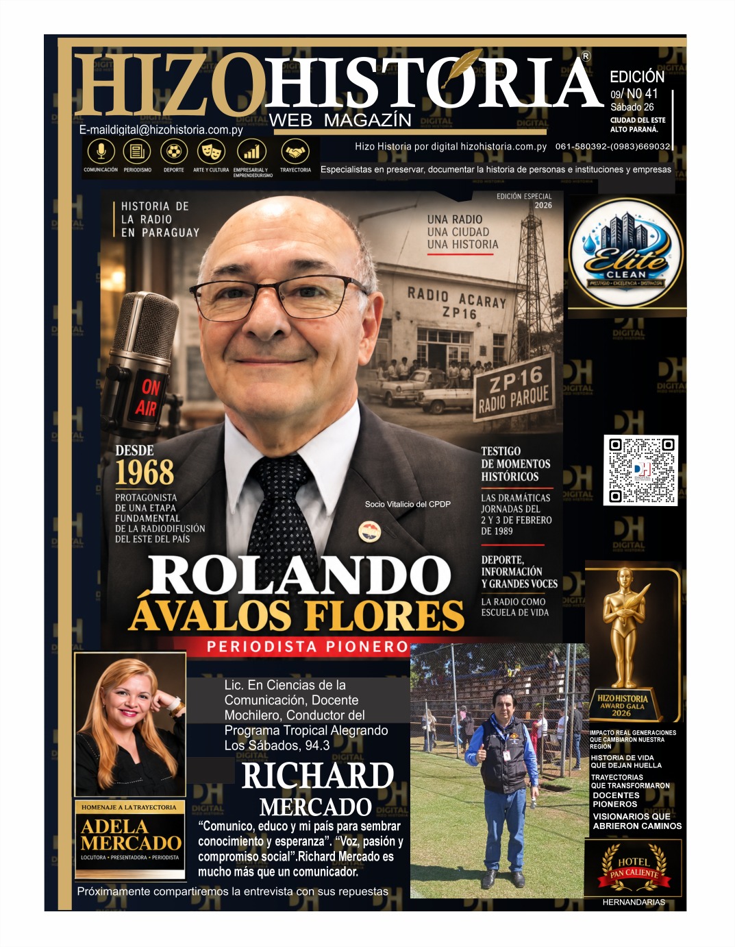 Rolando Ávalos y Richard Mercado, camino al homenaje a Adela Mercado